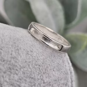 Ladies Silver Partial Channel Ring
